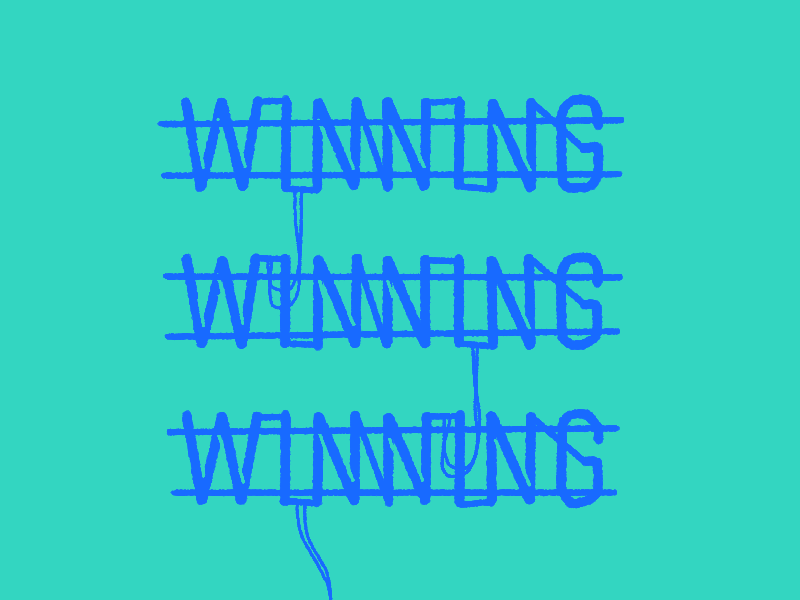 WIN neon typography win