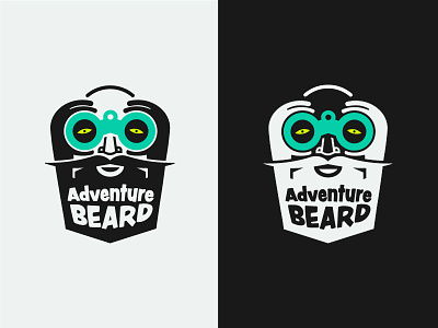 Adventure Beard III adventure beard binoculars icon logo typography
