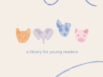 Dog Ear - A Library For Young Readers animals branding design graphic design illustration illustrator library logo monochromatic typography vector