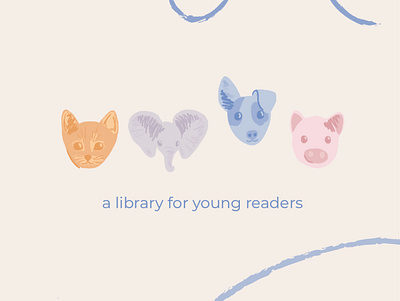 Dog Ear - A Library For Young Readers animals branding design graphic design illustration illustrator library logo monochromatic typography vector