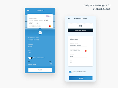 Credit card checkout DailyUI #02 - Blue concept app blue brazil card card design credit credit card checkout credit cards creditcard daily ui dailyui design illustration scan scanner ui