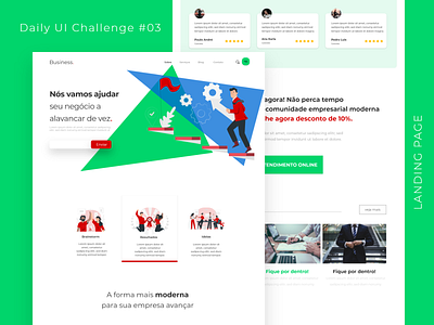 Landing Page Business Daily UI Challenge #03 - Concept blue brazil business daily ui dailyui design green landing design landing page landing page design landingpage layout portuguese red ui web website website concept