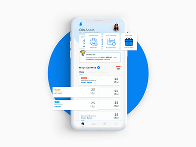 Dashboard CRM Mobile App - Blue app app design blue brazil dashboard dashboard app dashboard template dashboard ui ios ios app ios app design mobile mobile app ui