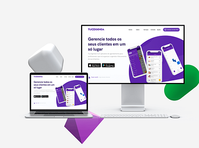 Landing Page TuaAgenda app illustration landing landing page design mobile page purple purple gradient ui website