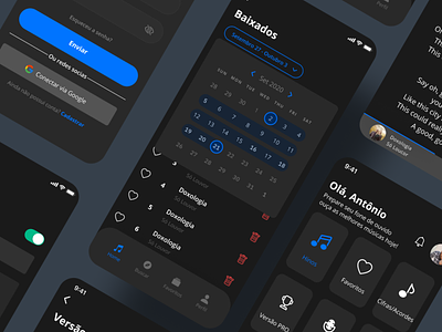 Aplicativo Novo Cântico [Versão Dark] app blue dark mode design music music player music player ui playstore religion ui