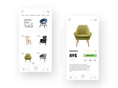 Chair Ecommerce design product page ui