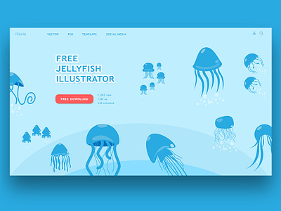 Jellyfish branding clean design illustration ui vector web