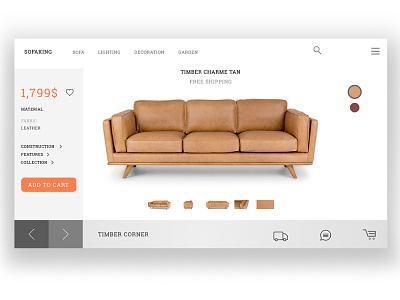Sofaking product page web