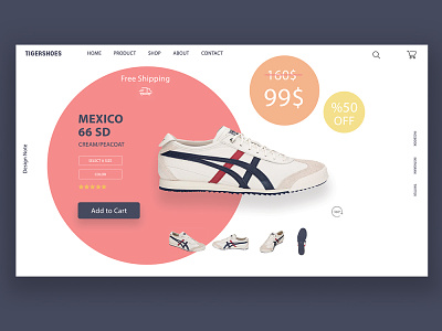 tigershoes clean design product page ui web