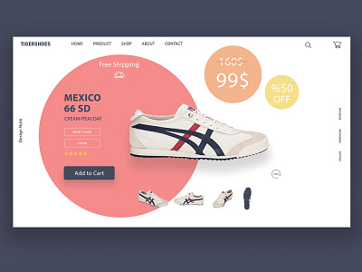 tigershoes clean design product page ui web