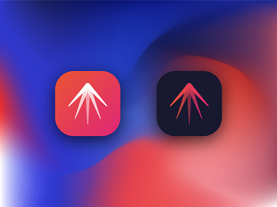 App Icon "Rise" app app icon arrow bitcoin blue blur crypto cryptocurrencies cryptocurrency gradient icon ios iphone logo pink purple red rise trading up
