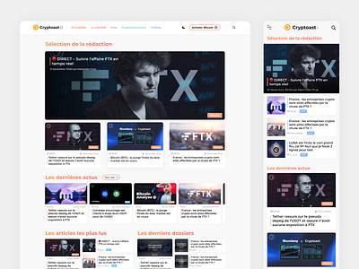 Responsive - Cryptoast Website bitcoin branding crypto cryptoast cryptocurrencies cryptocurrency design figma illustration responsive ui ux website