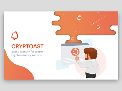 Cryptoast.fr - Brand identity bitcoin brand identity branding crypto cryptocurrency finance flat design french logo minimalism minimalist orange ui website