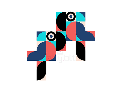 Parrots animal art color design graphic parrots shapes vector