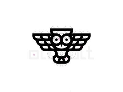 Owl animal art black design graphic grid owl vector white