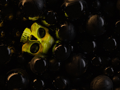 Skull 3d 3d art 3dart abstract balls c4d cinema4d design digital render skull