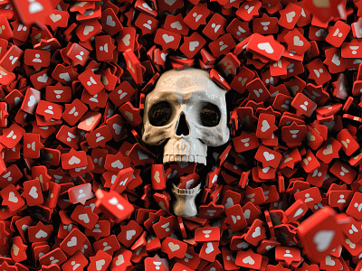 Don't forget to leave a like 3d c4d cinema4d design digital instagram like love muzli render skull