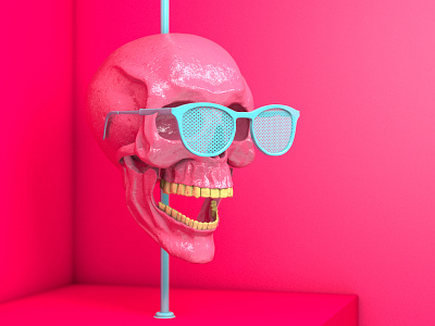 Crazy Skull abstract c4d cinema4d crazy design glasses muzli render skull skull art