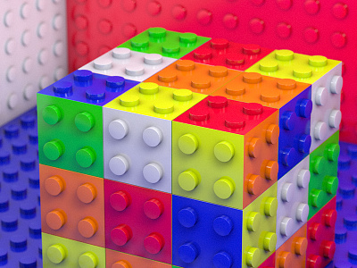 Lego's cube 3d c4d cinema4d digital lego render rubik rubiks cube