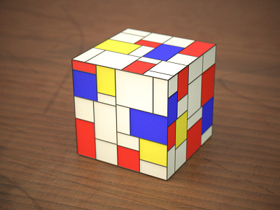 Mondrian's Cube 3d c4d cinema4d mondrian muzli render rubik rubiks cube