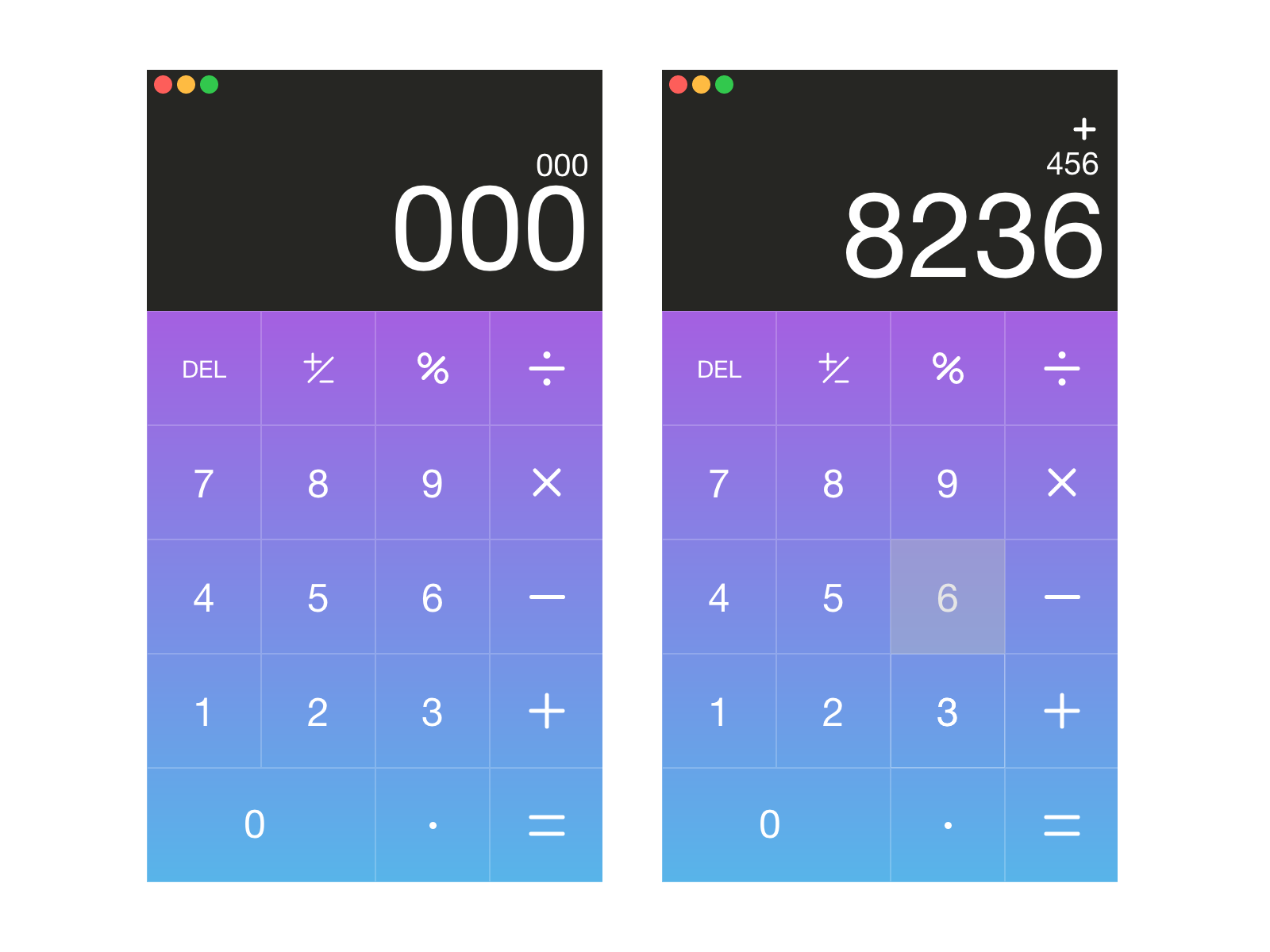 Daily UI Day 4 - Calculator by Mike L on Dribbble