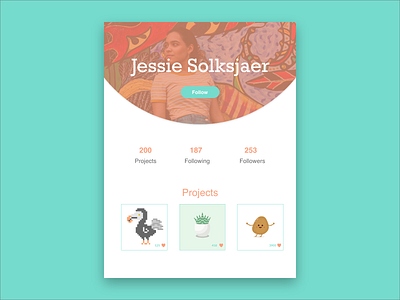 DailyUI   Day 6 User Profile