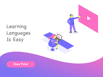 Language learning app splash page