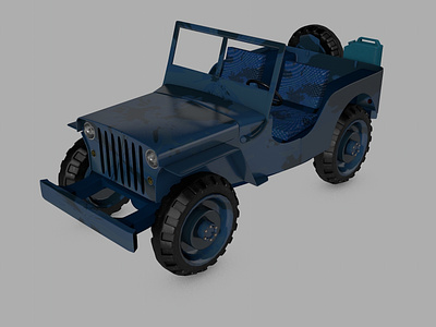 Willys Jeep 1952 3d art blender 3d car cartoon cinema4d design jeep low poly military willys