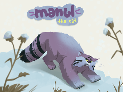 Manul. The cat 2d 2d art 2d character cat concept concept art concept design digital illustraion illustration art manul wild animal wild cat