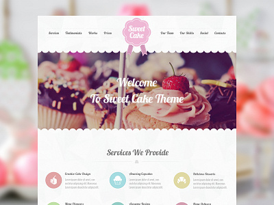 Sweet Cake bakeries cake creative cupcake food responsive theme themeforest