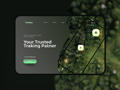 Hiker Tracking Apps Landing Page