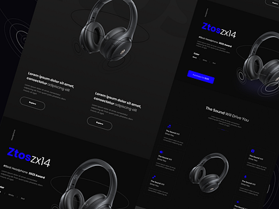 Headphone Landing Page | Dark