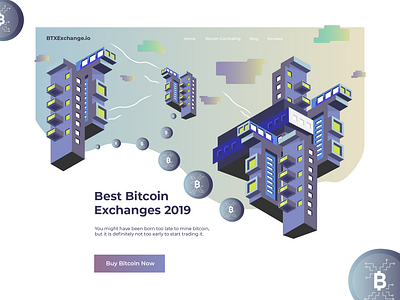 Bitcoin Exchange bitcoin color crypto currency digital product design gradient illustration isometric web design