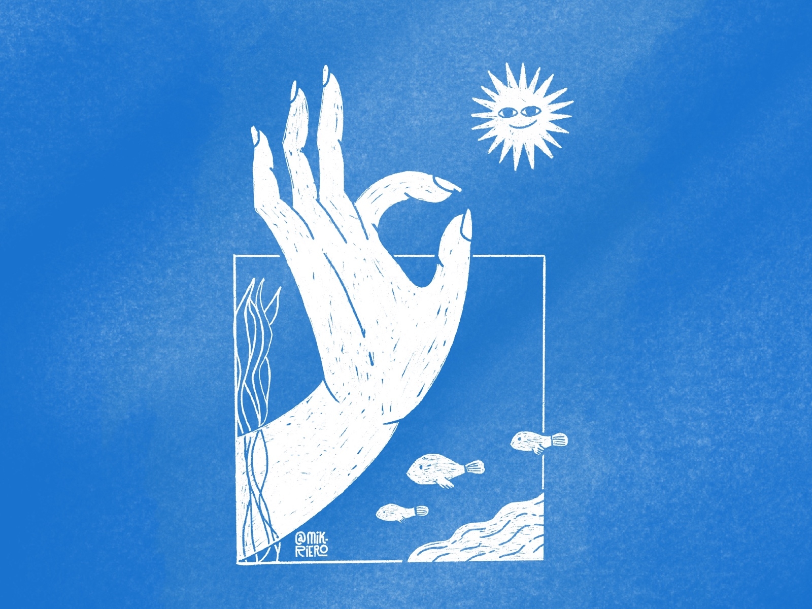 Un rayito de sol 🌞 abstract design hand illustration illustrator minimal ocean procreate sketch summer sun vector