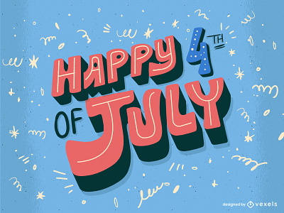 4th of july 4th of july celebration design eeuu flat graphic design happy independence illustration illustrator independence day lettering minimal usa usa celebration vector