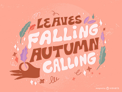 Autumn Lettering autumn design fall flat holidays illustration illustrator leaf leaves lettering lquotes lettering nature pumpkin quote seasonalquotes seasons vector