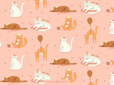 Pattern cat cat cats design fest grumpy grumpycatscollection hand drawn illustration illustrator party pattern patterncat vector