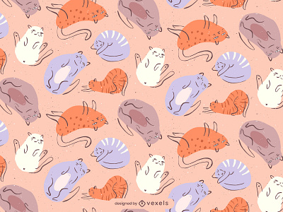 Cat cat cute design doodle flat handdrawn illustration illustrator minimal pattern patterns vector
