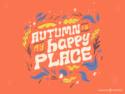 Autumn lettering autumn flat lettering autumn nature quote season