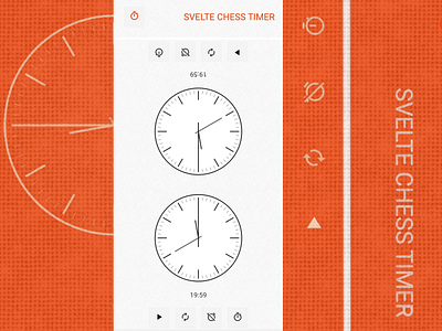 Svelte chess timer app chess clock design html illustration iphone landing page mobile svelte timer ui website