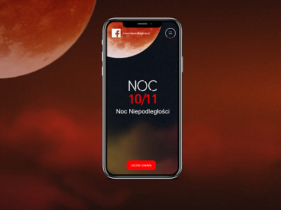 Noc Niepodległości independence independence day iphone landing page mobile moon night website