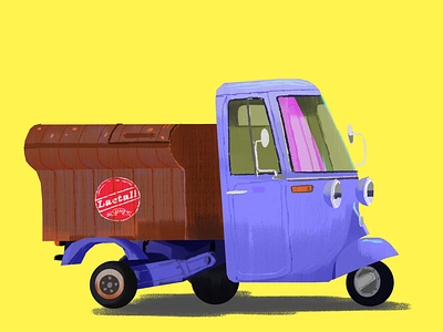 Little Cars. Piaggio Ape 2d 2d art art artwork cars colors digitalart illustration vintage