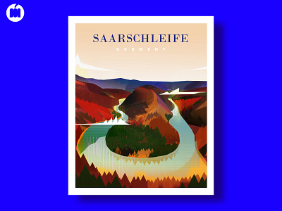 Germany. Saarschleife 2d 2d art art artwork colors concept design germany illustration landscapes nature nature illustration vintage