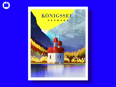 Germany. Konigssee 2d 2d art art artwork colors germany illustration nature nature art poster