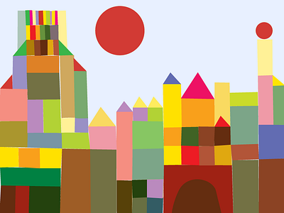 Klee City — Learn to Draw Marathon, Day 7 city geometric illustraton illustrator klee naive