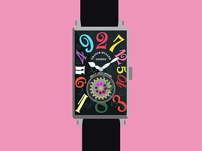 Franck Muller Crazy Hours — Learn to Draw Marathon, Day 12 crazy hours franck muller illustration illustrator lettering numbers watch