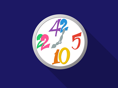 Clock for Runners — Learn to Draw Marathon, Day 13 clock flat illustration illustrator lettering numbers