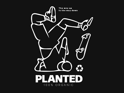 Planted skateboard design illustration logo planted skate skateboard streetware t shirt
