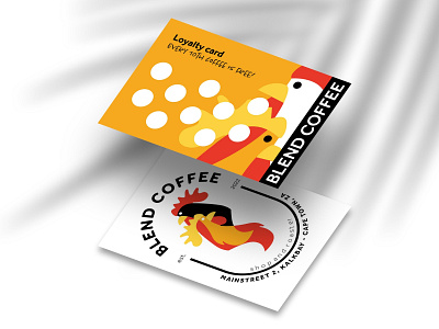Blend coffee logo and lyalty card design