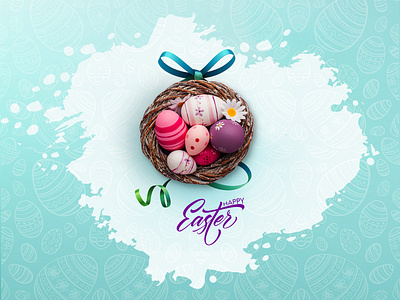 Happy Easter design easter flayer photoshop ui